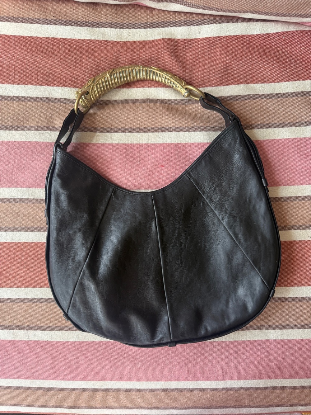 Lovingly Restored YSL Mombasa Horn Leather Shoulder Bag